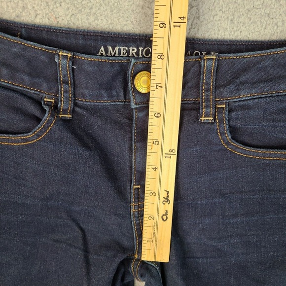 American Eagle Outfitters Jeans Womens Size 4 Blue Jegging 28x26.5 Super Stretch - Picture 12 of 14
